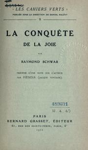 Cover of: conquête de la joie.: Précédé d'une note sur l'auteur par Foemina (Jacque Vontade)