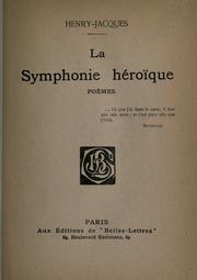 Cover of: symphonie héroïque: poèmes.