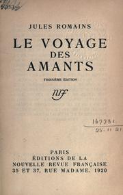 Cover of: Le voyage des amants. by Jules Romains