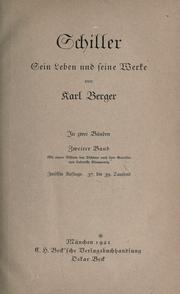 Cover of: Schiller: sein Leben und seine Werke