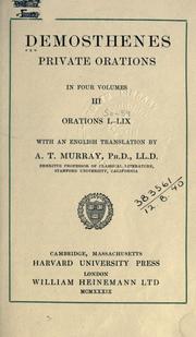 Cover of: Private orations.: With an English translation by A.T. Murray.