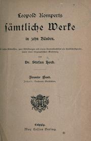 Cover of: Leopold Komperts sämtliche Werke in zehn Bänden