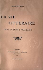 Cover of: vie littéraire dans la suisse française.