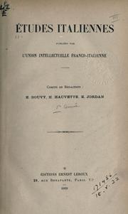 Cover of: Études italiennes. by 