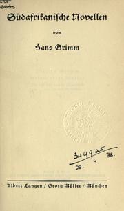 Cover of: Südafrikanische Novellen. by Hans Grimm