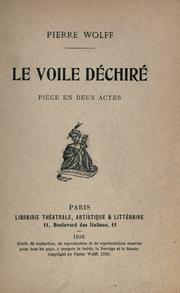 Cover of: voile déchiré: pièce en deux actes.
