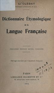 Cover of: Dictionnaire étymologique de la langue française.