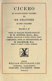 Cover of: De Oratore: In Two Volumes