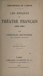 Cover of: Conférences de l'Odéon by Ferdinand Brunetière