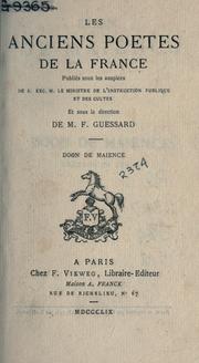 Cover of: anciens poetes de la France.