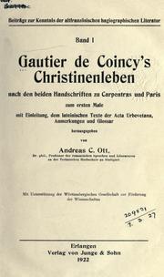 Cover of: Christinenleben. by Gautier de Coinci