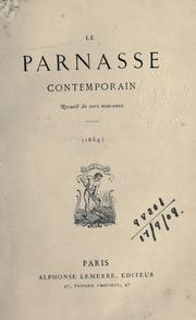 Cover of: Le Parnasse contemporain: recueil de vers nouveaux.