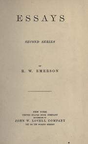 Cover of: Essays. by Ralph Waldo Emerson