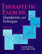Cover of: Therapeutic exercise: foundations and techniques