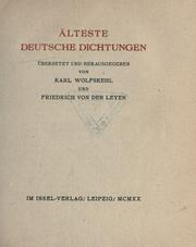 Cover of: Alteste deutsche Dichtungen