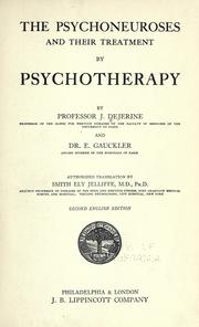 Cover of: psychoneuroses and their treatmet by psychotherapy | Joseph Jules Dejerine