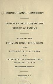 Cover of: Sanitary conditions on the Isthmus of Panama by Isthmian Canal Commission (U.S.)