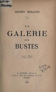 Cover of: galerie des bustes.