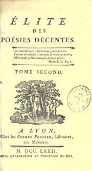 Cover of: Élite des poésies décentes. by 