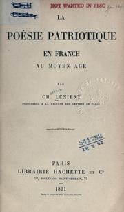 Cover of: poésie patriotique en France au moyen âge.