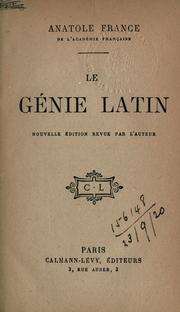 Cover of: Le génie latin. by Anatole France