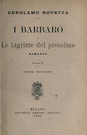 Cover of: I barbarò, o, Le lagrime del prossimo: romanzo