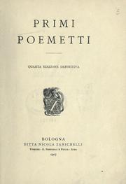 Cover of: Primi poemetti.