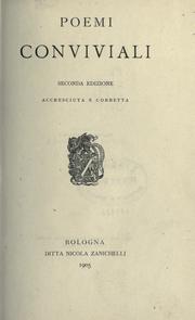 Cover of: Poemi conviviali.