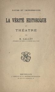 Cover of: vérité historique au théatre.