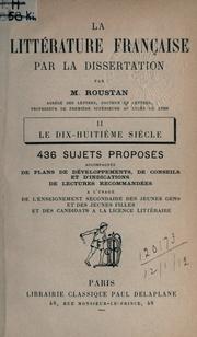 Cover of: littérature française au 19e siècle