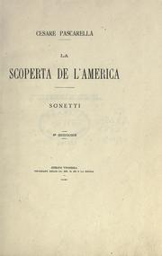 Cover of: scoperta de l'America: sonetti.