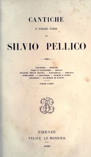 Cover of: Cantiche e poesie varie. by Silvio Pellico