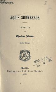 Cover of: Aquis submersus by Theodor Storm