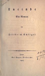 Cover of: Lucinde. by Friedrich von Schlegel