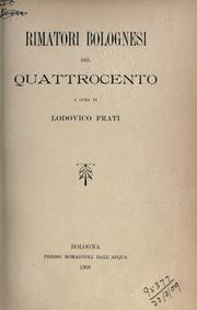 Cover of: Rimatori bolognesi del quattrocento.
