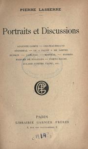 Cover of: Portraits et discussions by Lasserre, Pierre