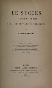 Cover of: Le succès; auteurs et public: Essai de critique sociologique