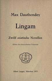 Cover of: Lingam: zwölf asiatische Novellen.