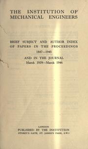 Cover of: Proceedings.: Brief subject and author Index.