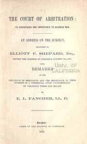 Cover of: The Court of Arbitration by Elliott Fitch Shepard