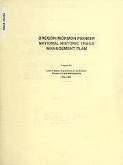 Cover of: Oregon/Mormon Pioneer national historic trails management plan