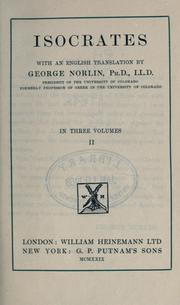 Cover of: Isocrates, with an English translation by George Norlin ... in three volumes. by Isocrates