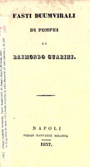 Cover of: Fasti duumvirali di Pompei