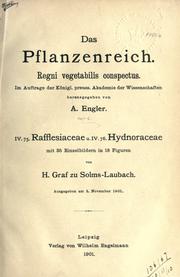 Cover of: Das Pflanzenreich.: Regni vegetabilis conspectus.  Im Auftrage der Königl. preuss.  Akademie der Wissenschaften hrgs. von A. Engler.