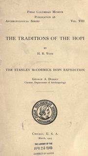 Cover of: traditions of the Hopi