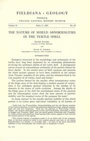 Cover of: The nature of shield abnormalities in the turtle shell