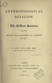 Cover of: Anthropological religion