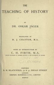 Cover of: The teaching of history by Oskar Jäger, Oskar Jäger