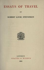 Cover of: Essays of travel by Robert Louis Stevenson