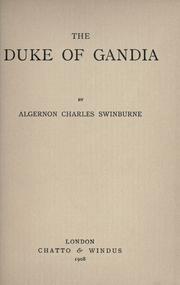 Cover of: The Duke of Gandia by Algernon Charles Swinburne